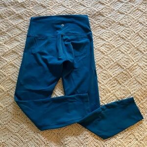 lululemon wunder under teal full length leggings